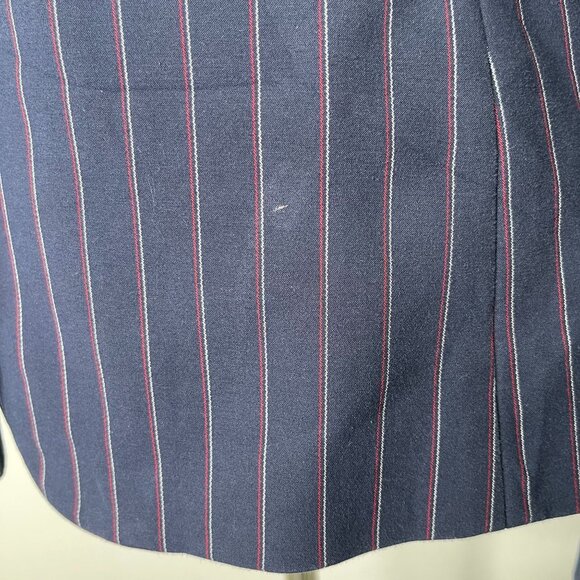 Rag & Bone Women's Blue Striped One Button Cotton Wool Blazer Size 4 - Picture 10 of 13